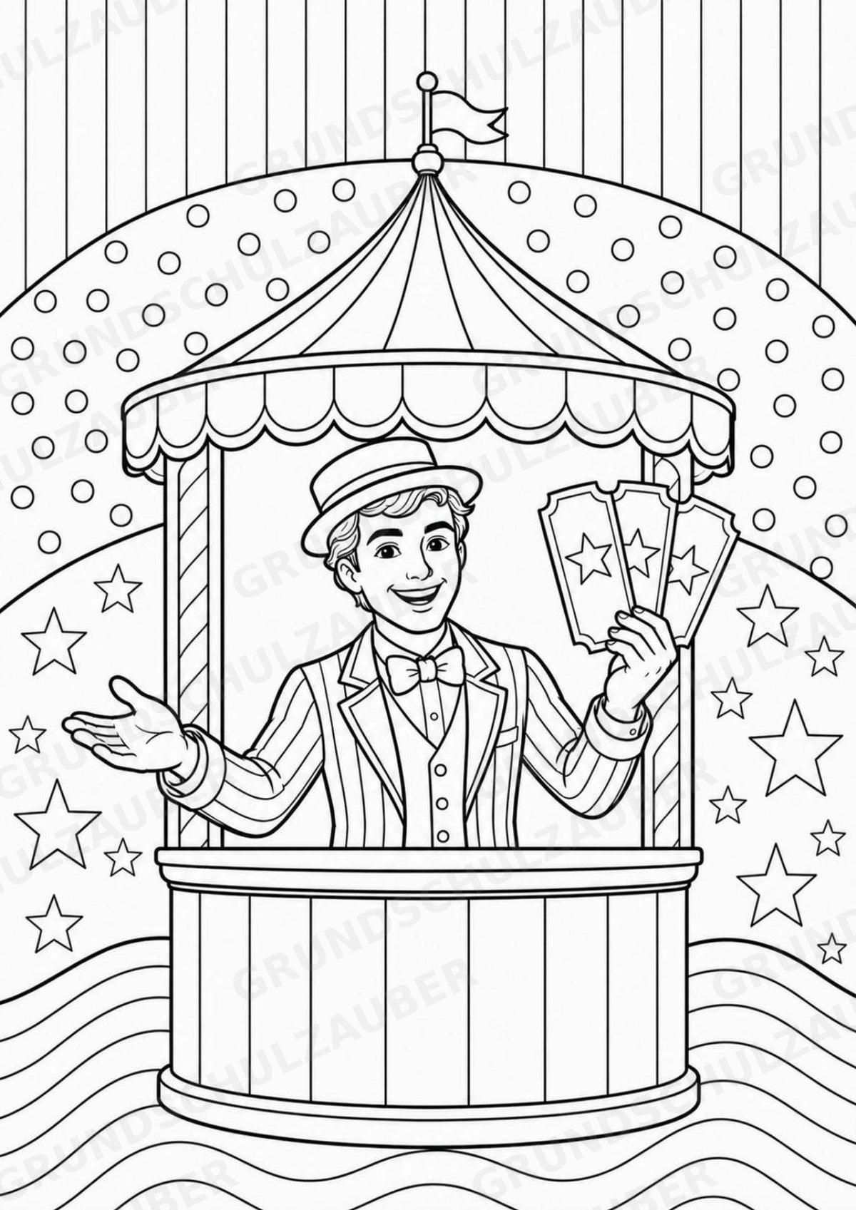 Zirkus POP Art Ausmalbilder 15 Malvorlagen – Materialseite 12