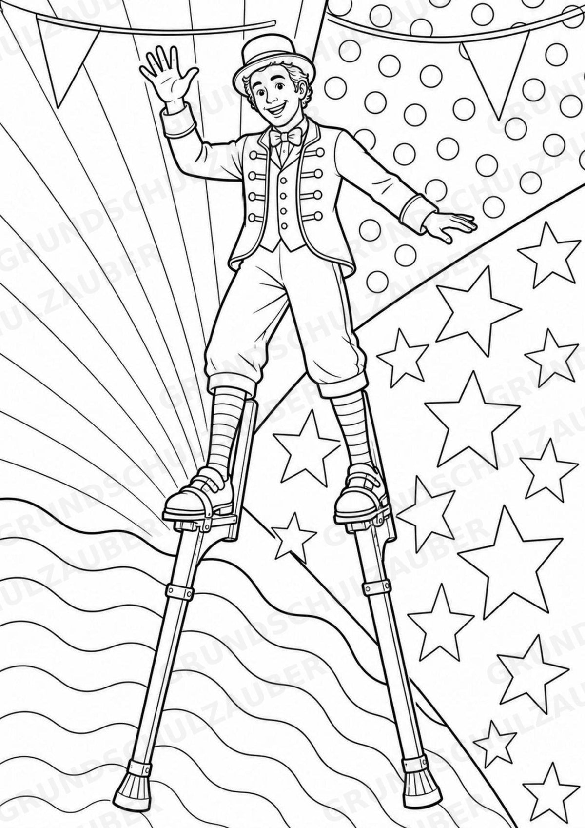 Zirkus POP Art Ausmalbilder 15 Malvorlagen – Materialseite 14