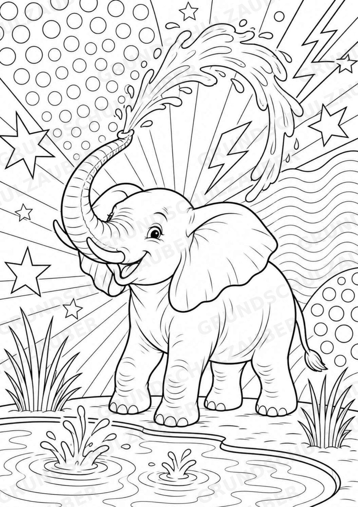 Zootiere POP Art Ausmalbilder 15 Malvorlagen – Materialseite 2