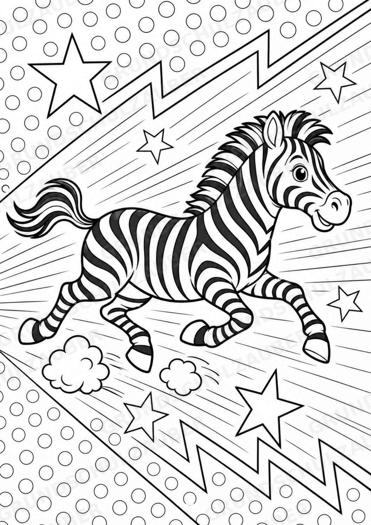 Zootiere POP Art Ausmalbilder 15 Malvorlagen – Materialseite 5