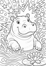 Zootiere POP Art Ausmalbilder 15 Malvorlagen – Materialseite 10
