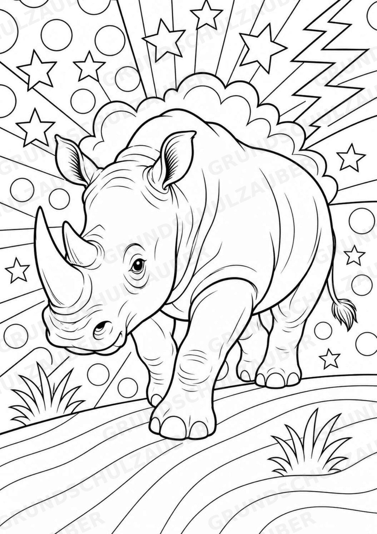 Zootiere POP Art Ausmalbilder 15 Malvorlagen – Materialseite 11