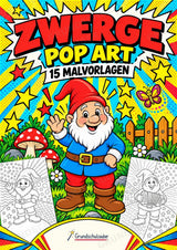 Zwerge POP Art Ausmalbilder 15 Malvorlagen – Cover
