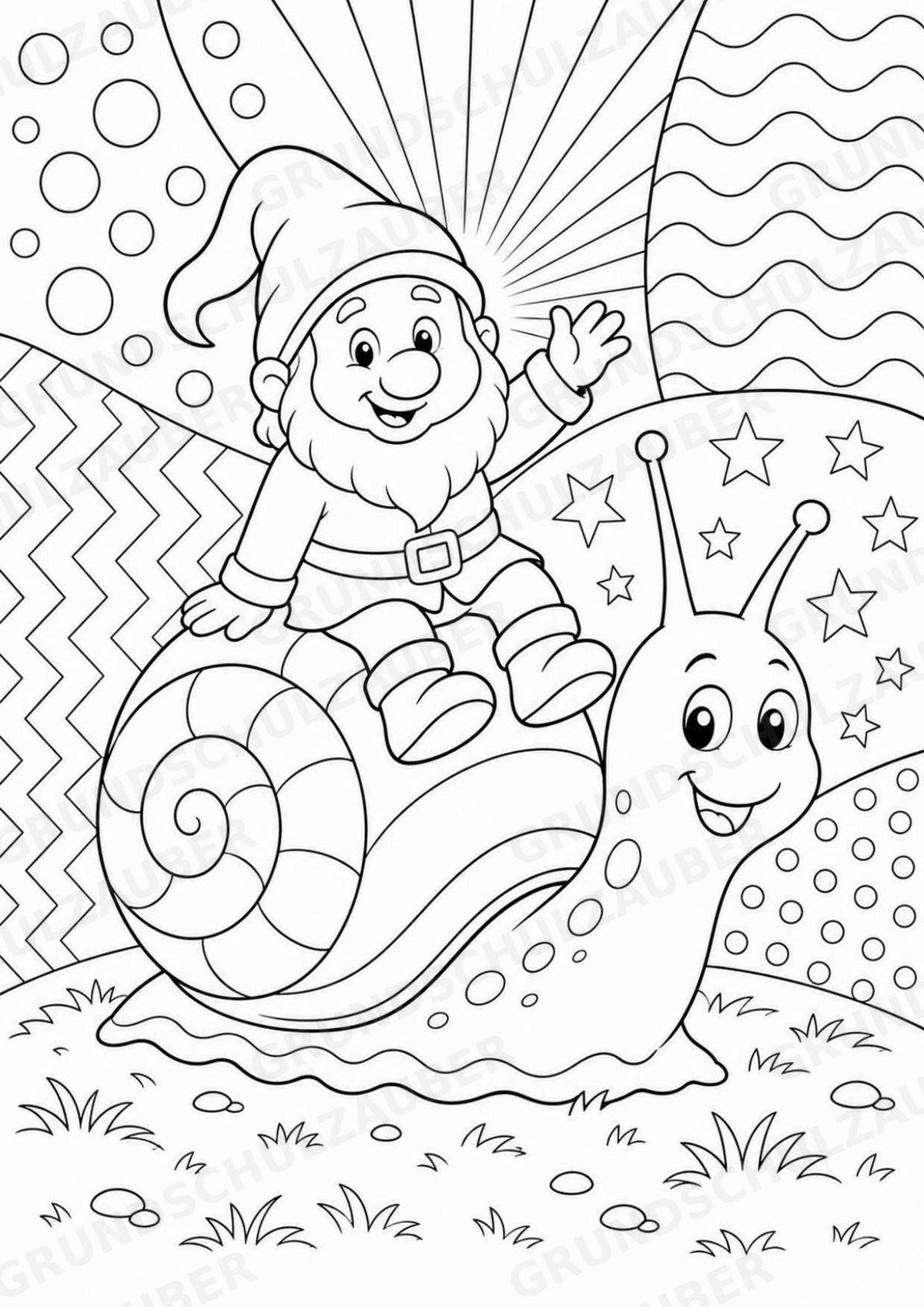 Zwerge POP Art Ausmalbilder 15 Malvorlagen – Materialseite 12