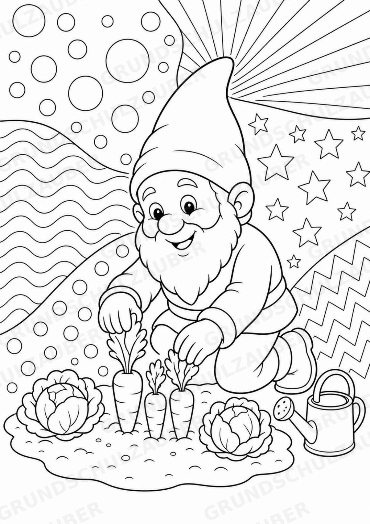 Zwerge POP Art Ausmalbilder 15 Malvorlagen – Materialseite 15
