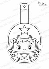 American Football Girlande Fensterdeko Basteln Ausmalbild Ausschneiden 15 Vorlagen – Materialseite 3