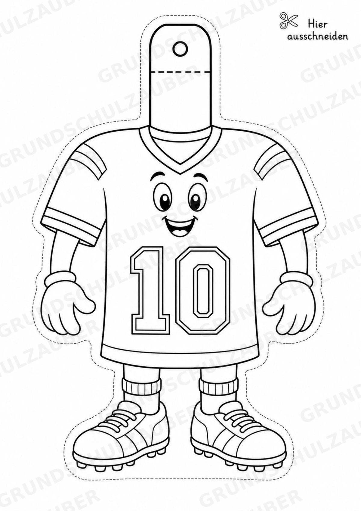 American Football Girlande Fensterdeko Basteln Ausmalbild Ausschneiden 15 Vorlagen – Materialseite 8