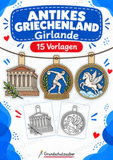 Antikes Griechenland Girlande Fensterdeko Basteln Ausmalbild Ausschneiden 15 Vorlagen – Cover