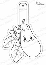 Aubergine Girlande Fensterdeko Basteln Ausmalbild Ausschneiden 15 Vorlagen – Materialseite 5