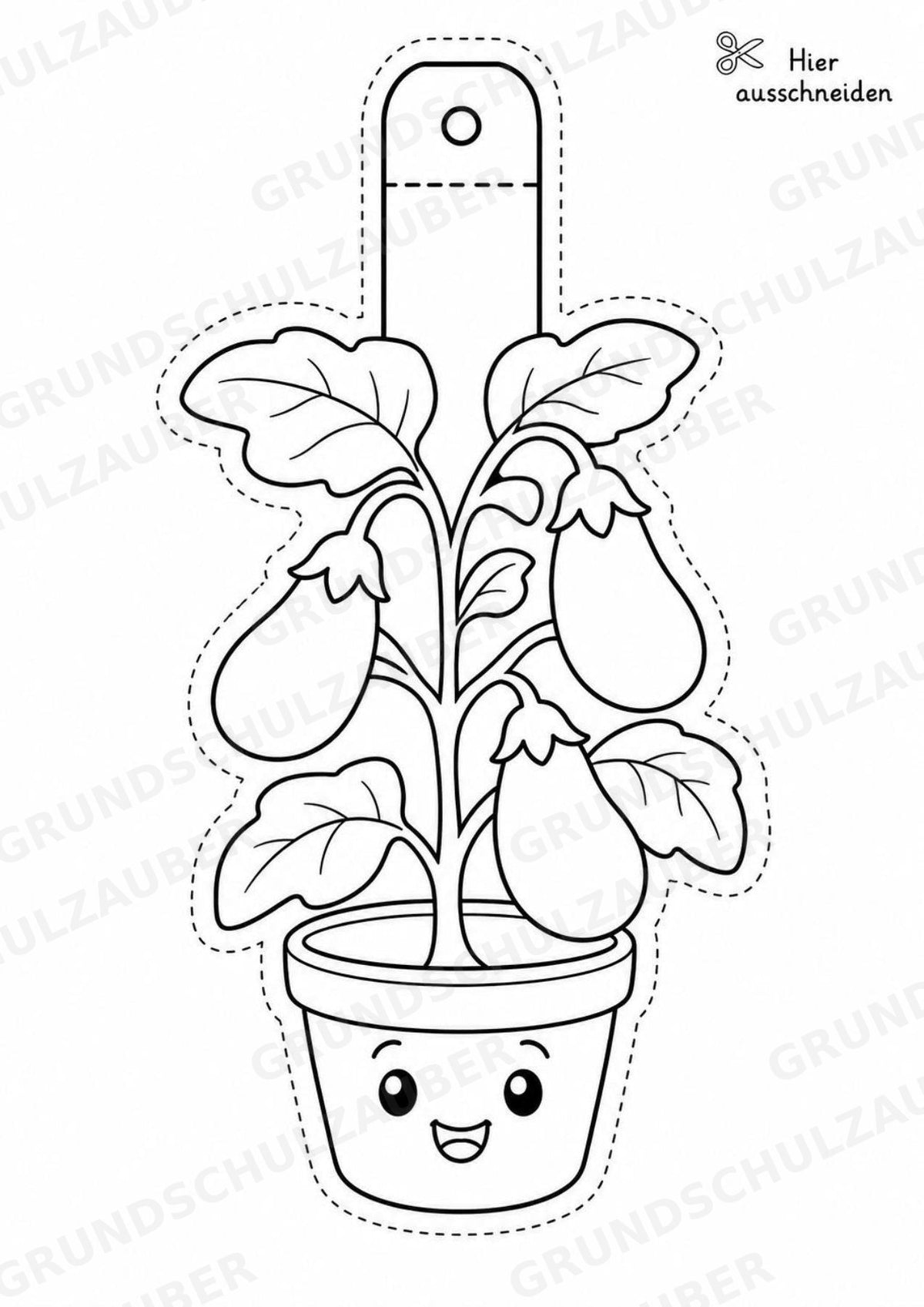 Aubergine Girlande Fensterdeko Basteln Ausmalbild Ausschneiden 15 Vorlagen – Materialseite 7