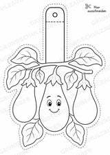 Aubergine Girlande Fensterdeko Basteln Ausmalbild Ausschneiden 15 Vorlagen – Materialseite 8