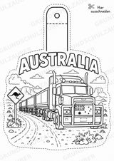 Australien Girlande Fensterdeko Basteln Ausmalbild Ausschneiden 15 Vorlagen – Materialseite 14