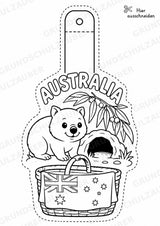 Australien Girlande Fensterdeko Basteln Ausmalbild Ausschneiden 15 Vorlagen – Materialseite 15