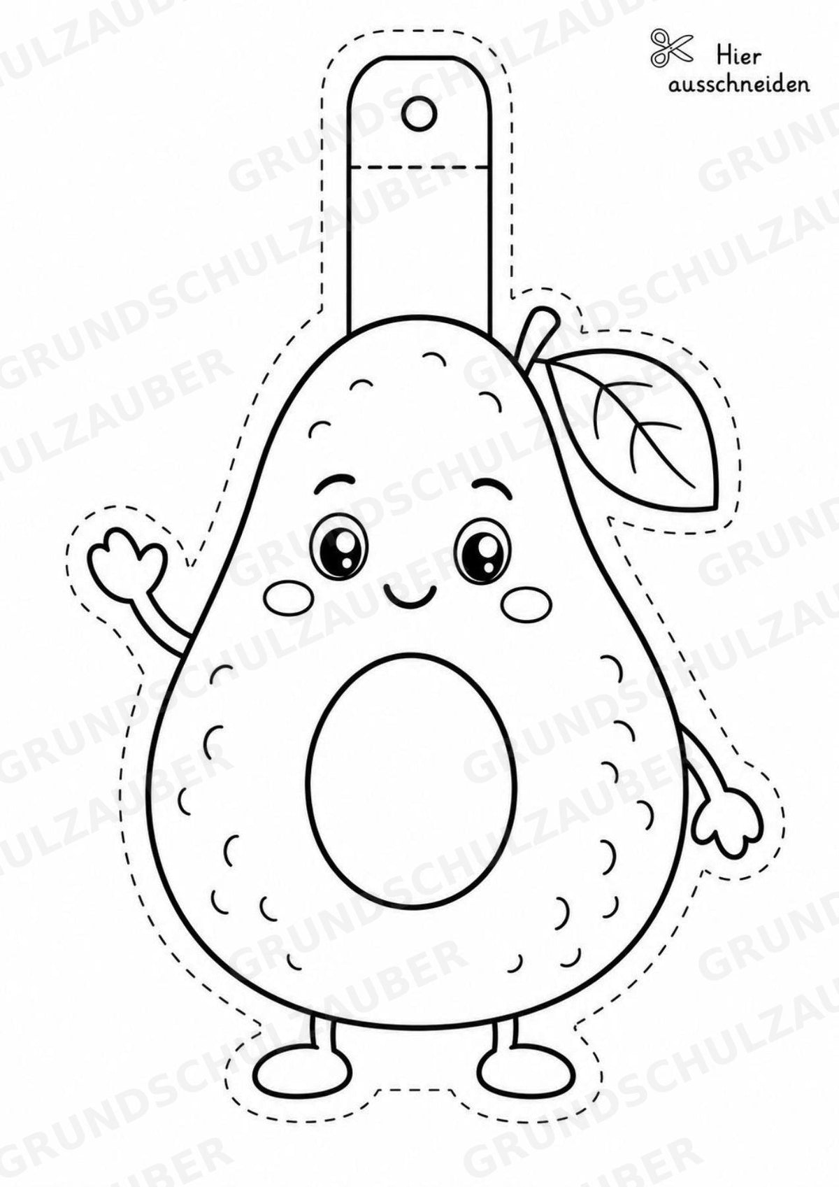 Avocado Girlande Fensterdeko Basteln Ausmalbild Ausschneiden 15 Vorlagen – Materialseite 4
