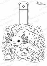 Axolotl Girlande Fensterdeko Basteln Ausmalbild Ausschneiden 15 Vorlagen – Materialseite 8