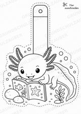 Axolotl Girlande Fensterdeko Basteln Ausmalbild Ausschneiden 15 Vorlagen – Materialseite 13