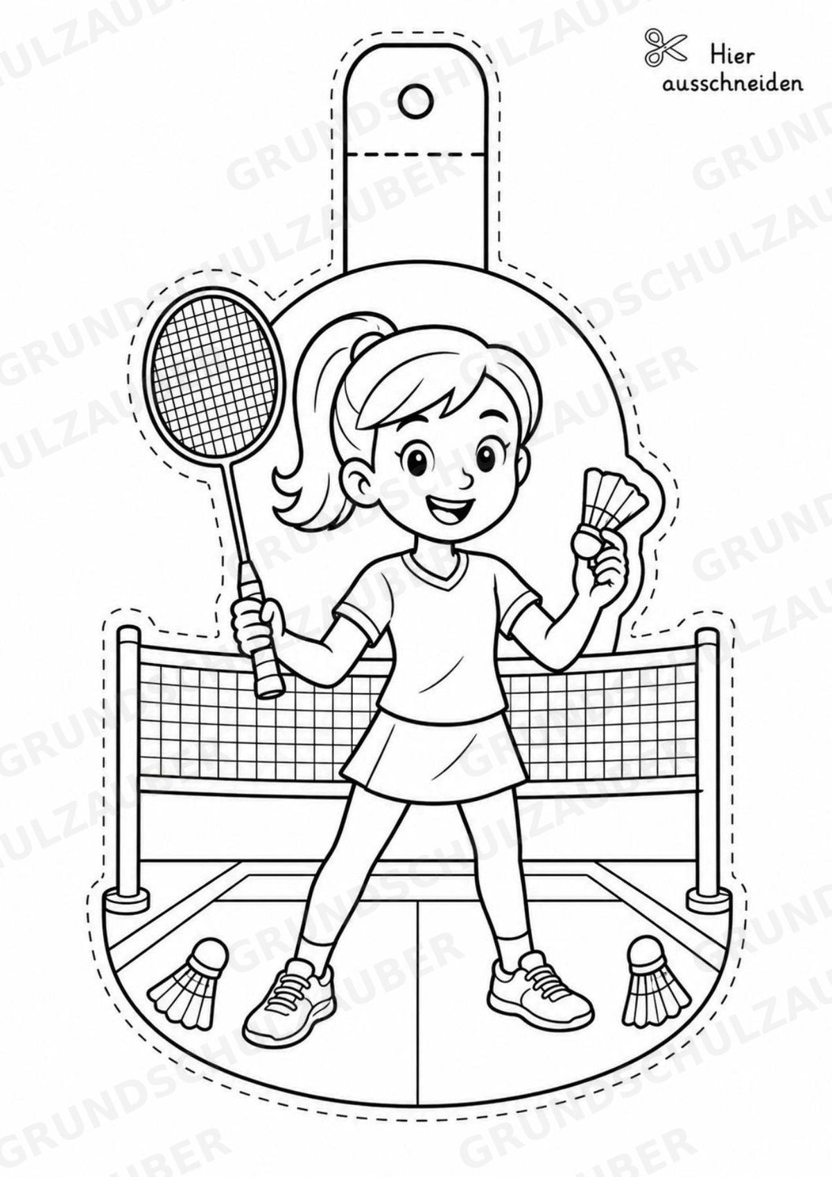 Badminton Girlande Fensterdeko Basteln Ausmalbild Ausschneiden 15 Vorlagen – Materialseite 4