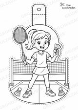 Badminton Girlande Fensterdeko Basteln Ausmalbild Ausschneiden 15 Vorlagen – Materialseite 4