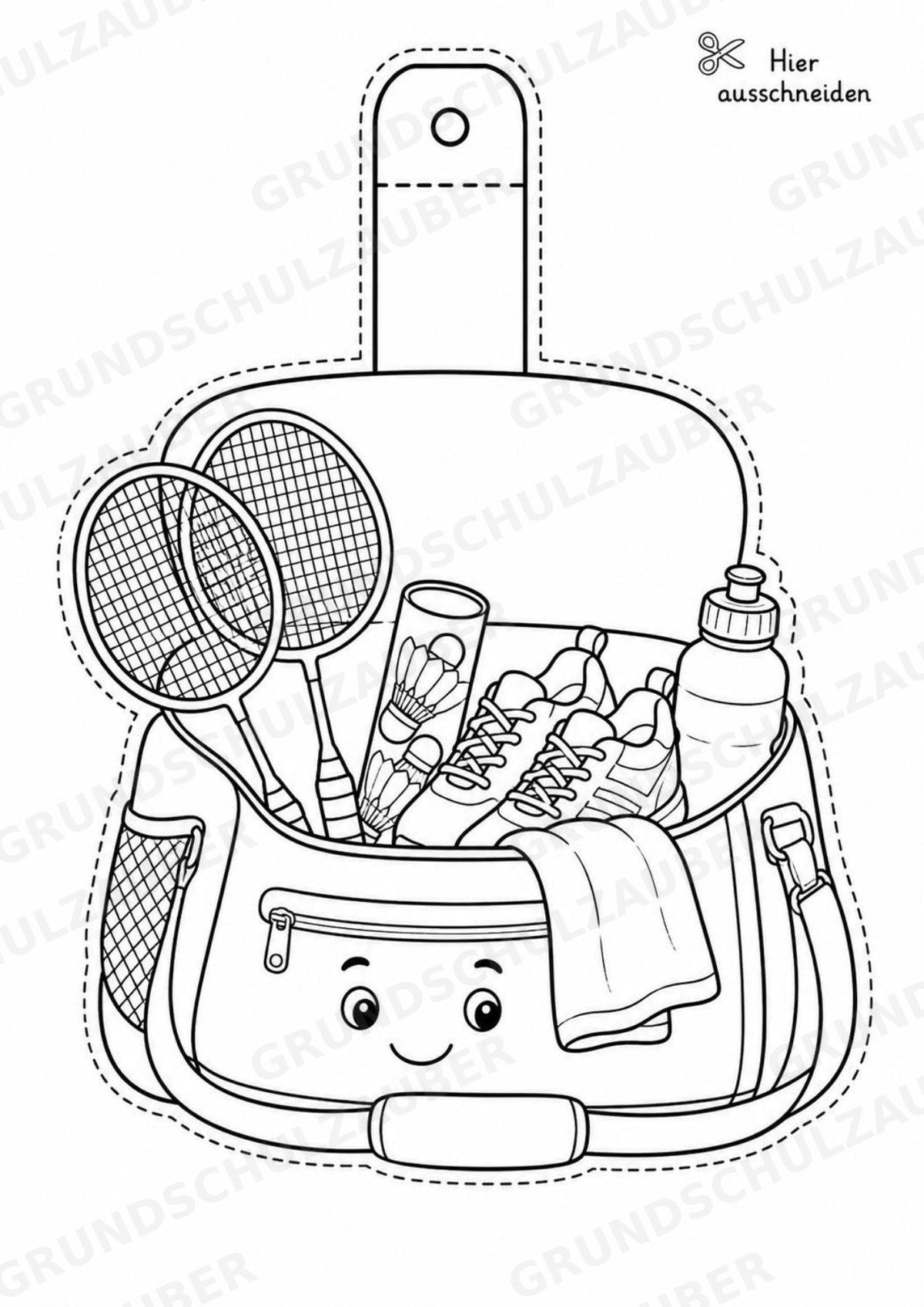 Badminton Girlande Fensterdeko Basteln Ausmalbild Ausschneiden 15 Vorlagen – Materialseite 6