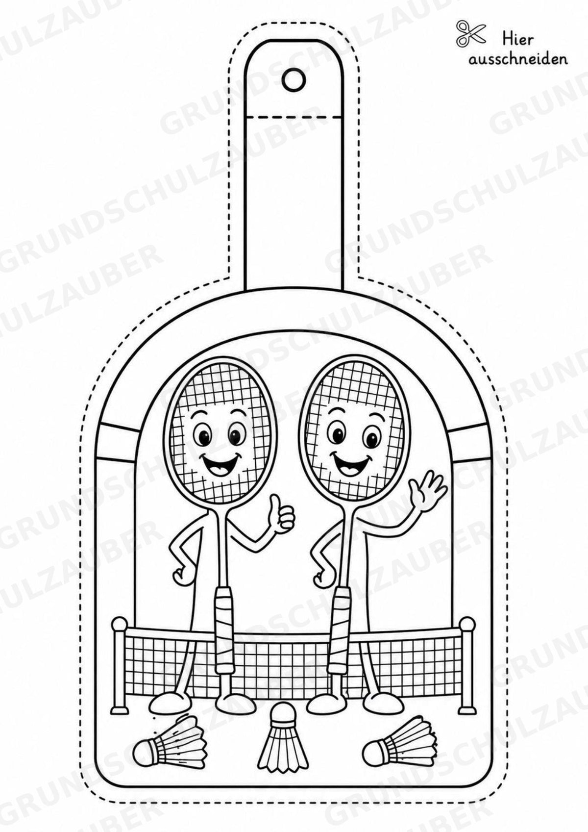 Badminton Girlande Fensterdeko Basteln Ausmalbild Ausschneiden 15 Vorlagen – Materialseite 7