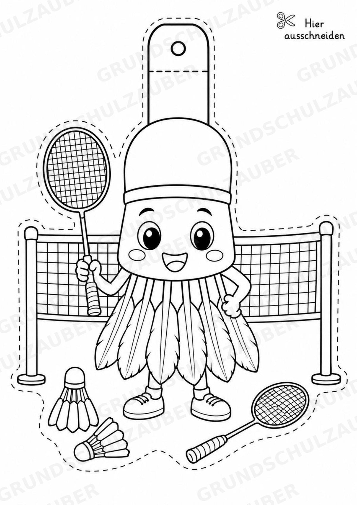 Badminton Girlande Fensterdeko Basteln Ausmalbild Ausschneiden 15 Vorlagen – Materialseite 8