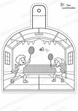 Badminton Girlande Fensterdeko Basteln Ausmalbild Ausschneiden 15 Vorlagen – Materialseite 10