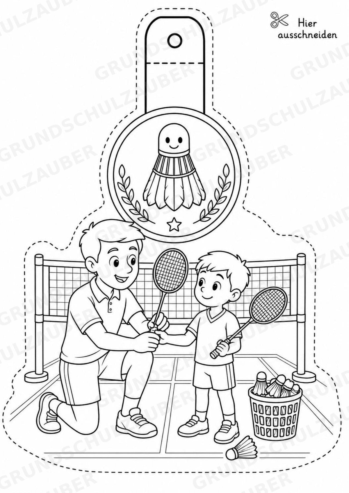 Badminton Girlande Fensterdeko Basteln Ausmalbild Ausschneiden 15 Vorlagen – Materialseite 11