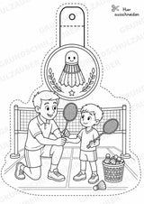 Badminton Girlande Fensterdeko Basteln Ausmalbild Ausschneiden 15 Vorlagen – Materialseite 11