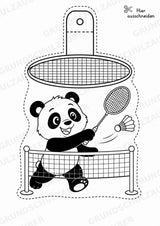 Badminton Girlande Fensterdeko Basteln Ausmalbild Ausschneiden 15 Vorlagen – Materialseite 12
