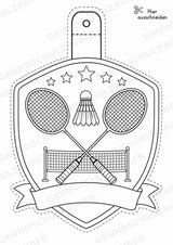 Badminton Girlande Fensterdeko Basteln Ausmalbild Ausschneiden 15 Vorlagen – Materialseite 16