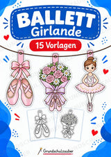 Ballett Girlande Fensterdeko Basteln Ausmalbild Ausschneiden 15 Vorlagen – Cover