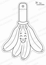 Banane Girlande Fensterdeko Basteln Ausmalbild Ausschneiden 15 Vorlagen – Materialseite 3