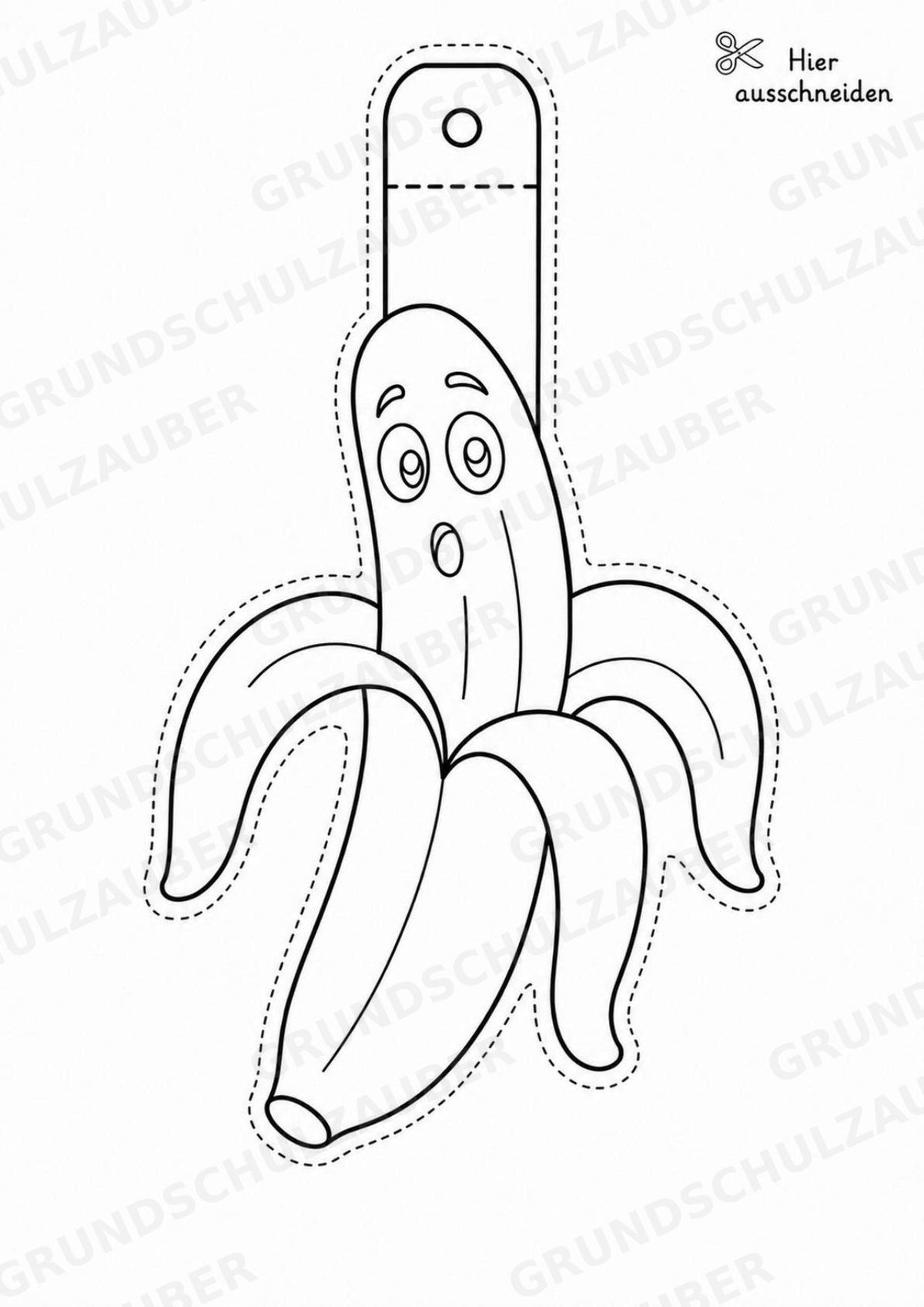 Banane Girlande Fensterdeko Basteln Ausmalbild Ausschneiden 15 Vorlagen – Materialseite 4
