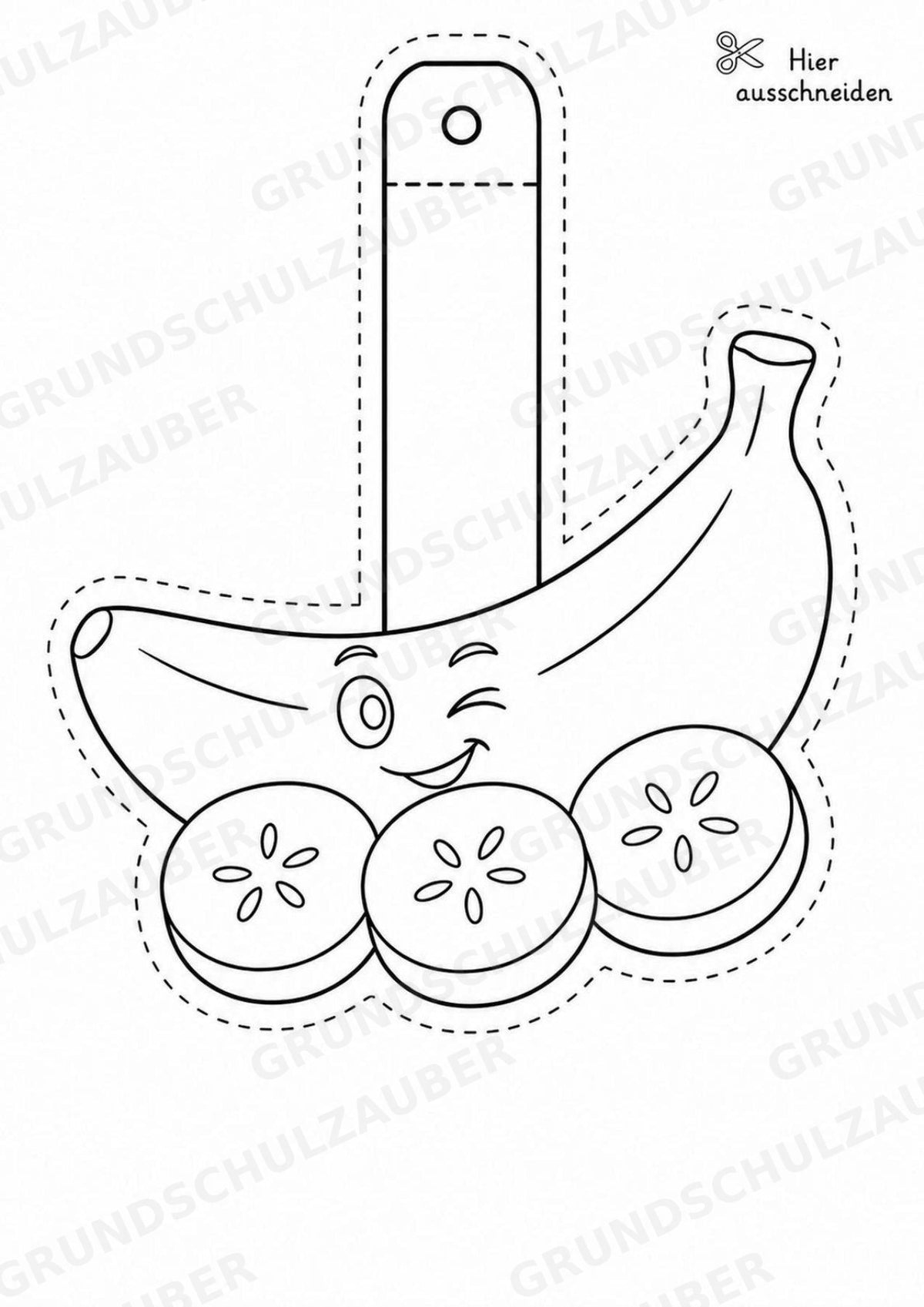 Banane Girlande Fensterdeko Basteln Ausmalbild Ausschneiden 15 Vorlagen – Materialseite 5