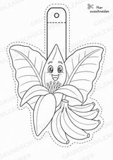 Banane Girlande Fensterdeko Basteln Ausmalbild Ausschneiden 15 Vorlagen – Materialseite 7