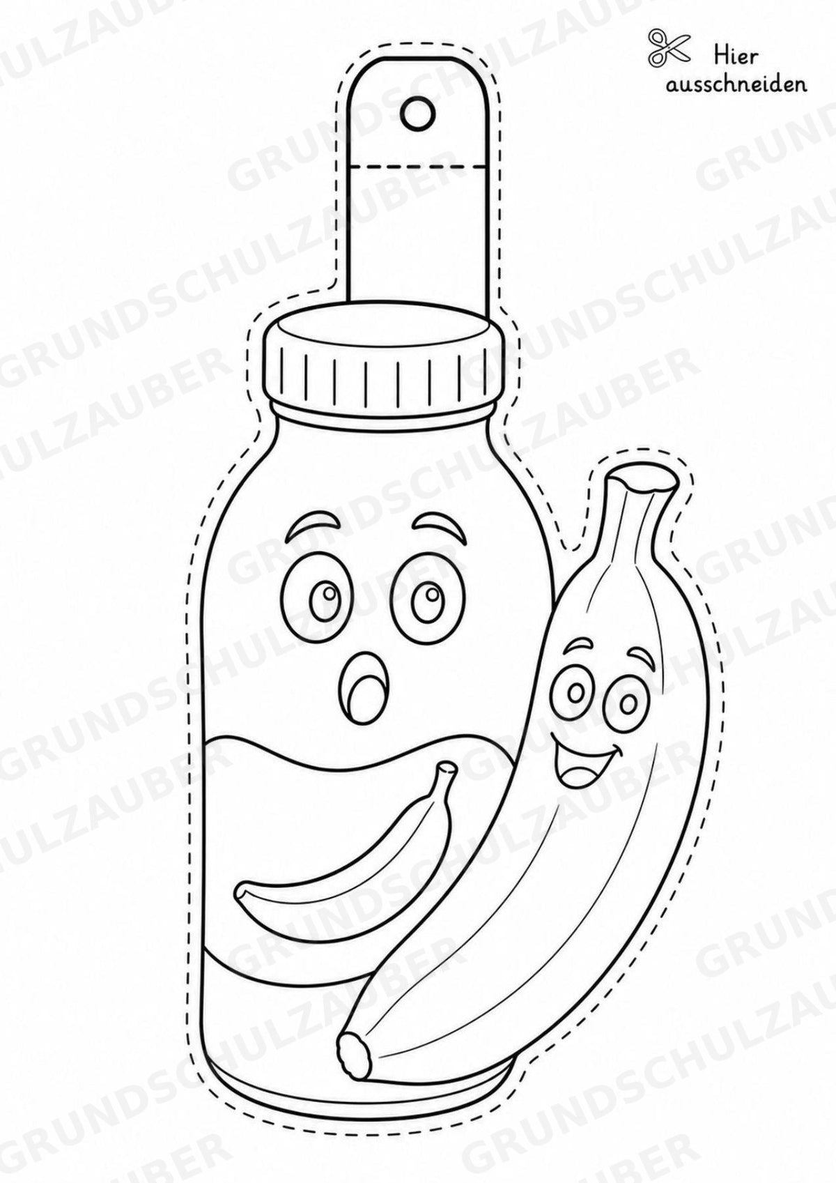 Banane Girlande Fensterdeko Basteln Ausmalbild Ausschneiden 15 Vorlagen – Materialseite 13