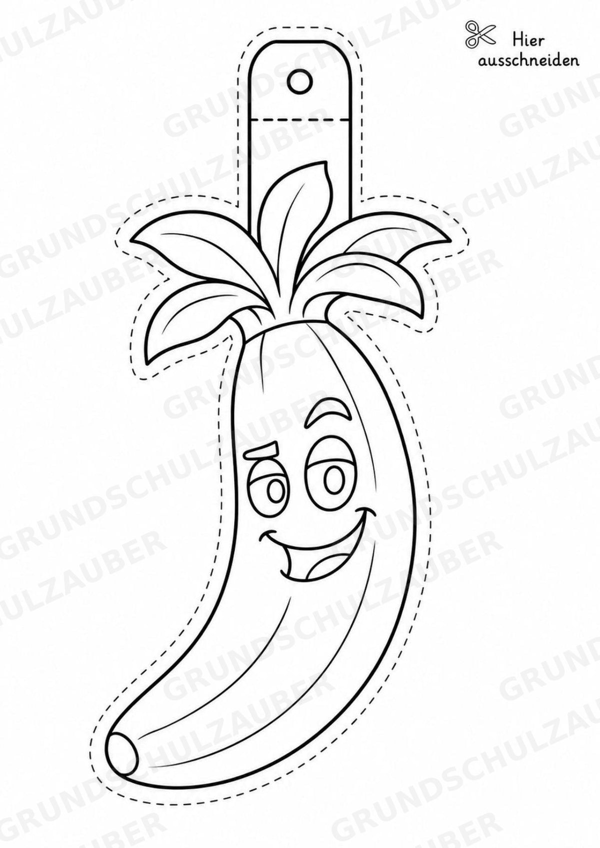 Banane Girlande Fensterdeko Basteln Ausmalbild Ausschneiden 15 Vorlagen – Materialseite 15