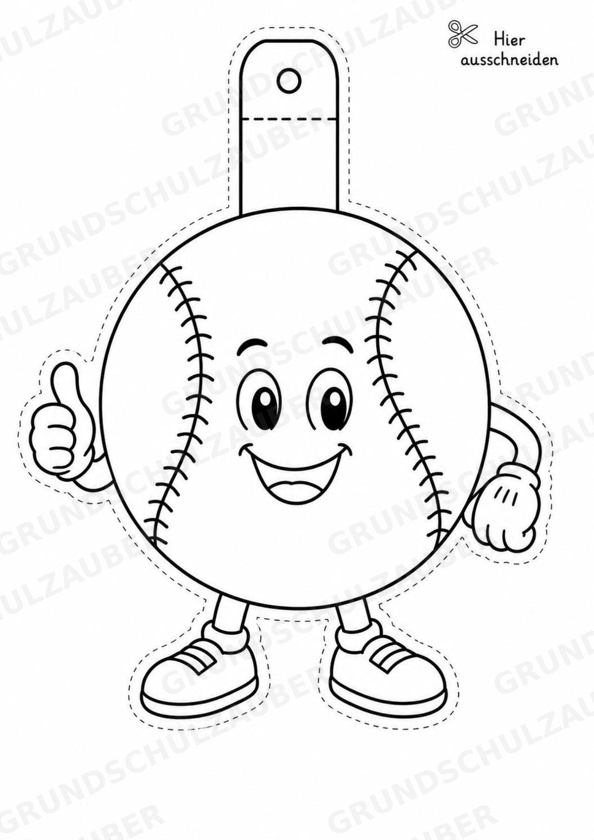Baseball Girlande Fensterdeko Basteln Ausmalbild Ausschneiden 15 Vorlagen – Materialseite 2