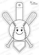 Baseball Girlande Fensterdeko Basteln Ausmalbild Ausschneiden 15 Vorlagen – Materialseite 4