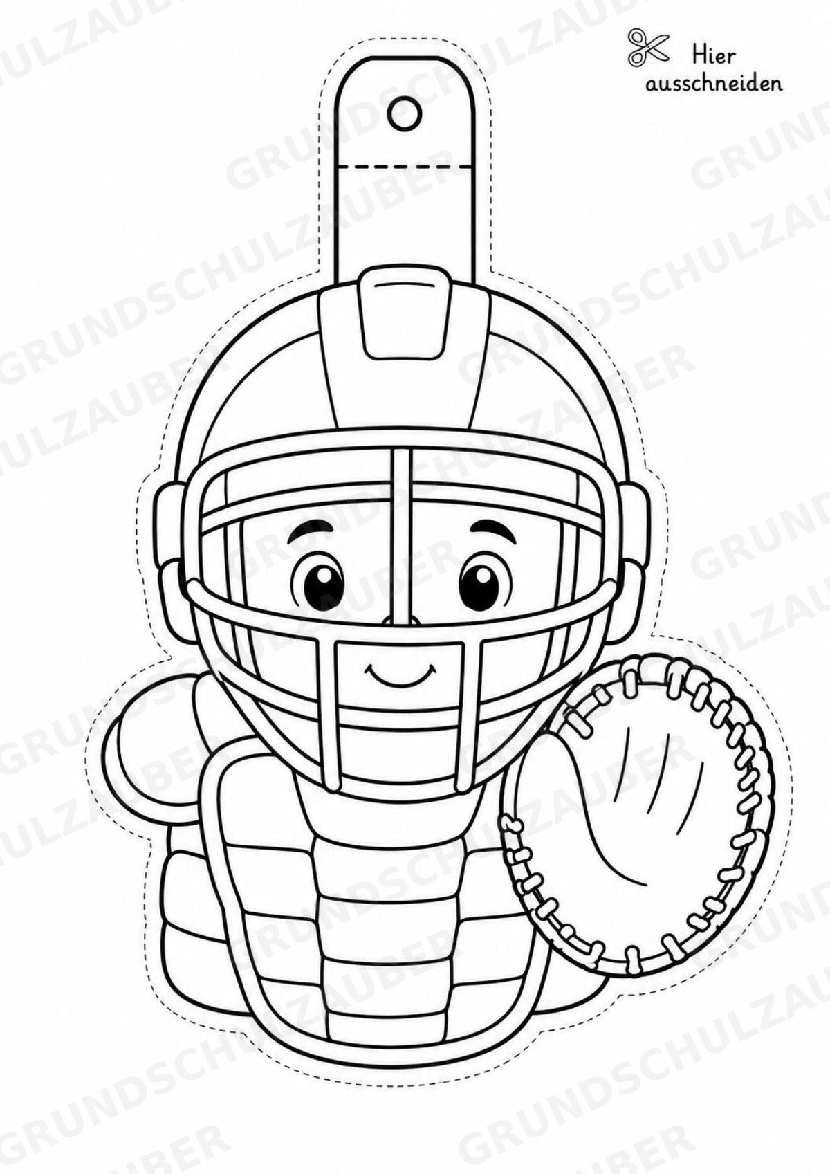 Baseball Girlande Fensterdeko Basteln Ausmalbild Ausschneiden 15 Vorlagen – Materialseite 6