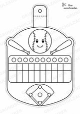 Baseball Girlande Fensterdeko Basteln Ausmalbild Ausschneiden 15 Vorlagen – Materialseite 15