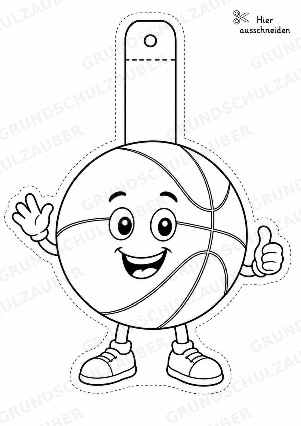 Basketball Girlande Fensterdeko Basteln Ausmalbild Ausschneiden 15 Vorlagen – Materialseite 2