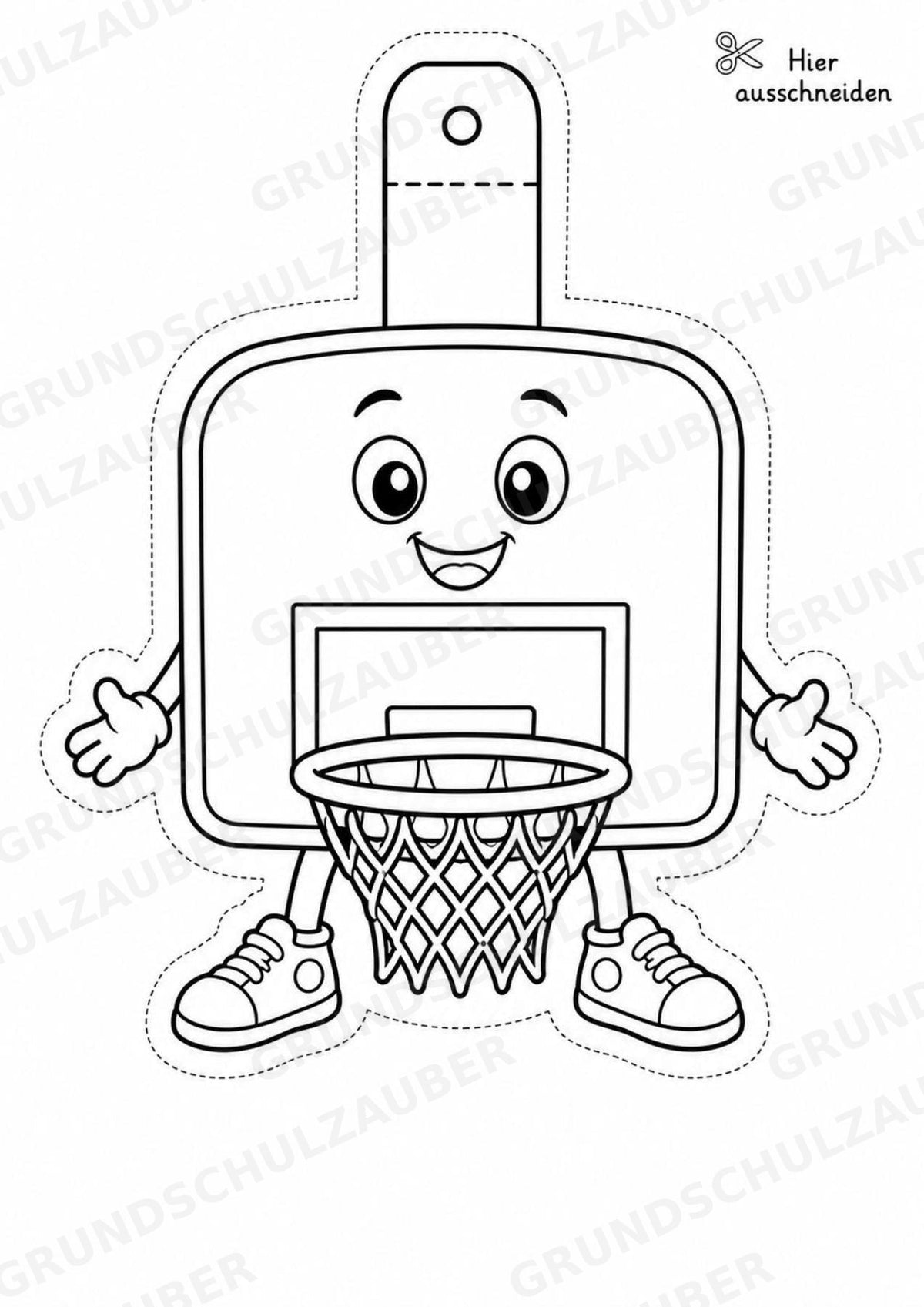 Basketball Girlande Fensterdeko Basteln Ausmalbild Ausschneiden 15 Vorlagen – Materialseite 3