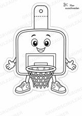 Basketball Girlande Fensterdeko Basteln Ausmalbild Ausschneiden 15 Vorlagen – Materialseite 3