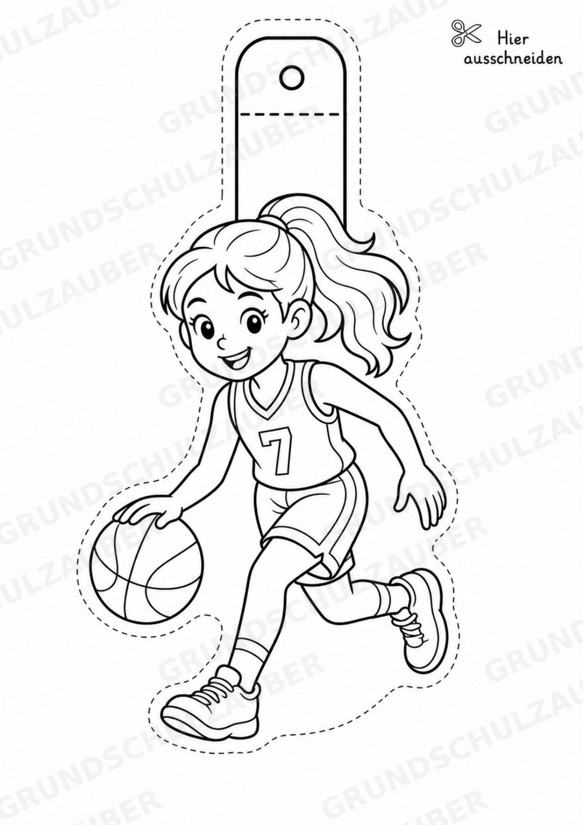 Basketball Girlande Fensterdeko Basteln Ausmalbild Ausschneiden 15 Vorlagen – Materialseite 5