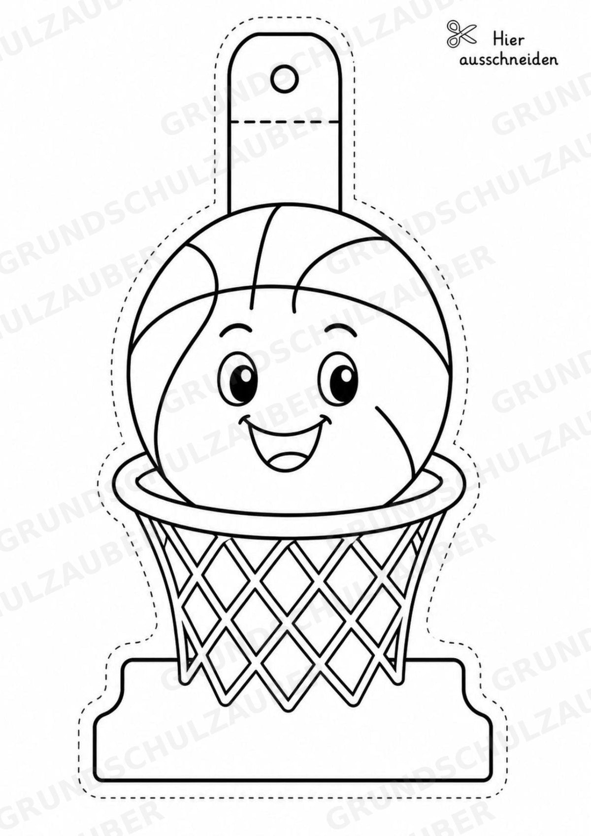 Basketball Girlande Fensterdeko Basteln Ausmalbild Ausschneiden 15 Vorlagen – Materialseite 7