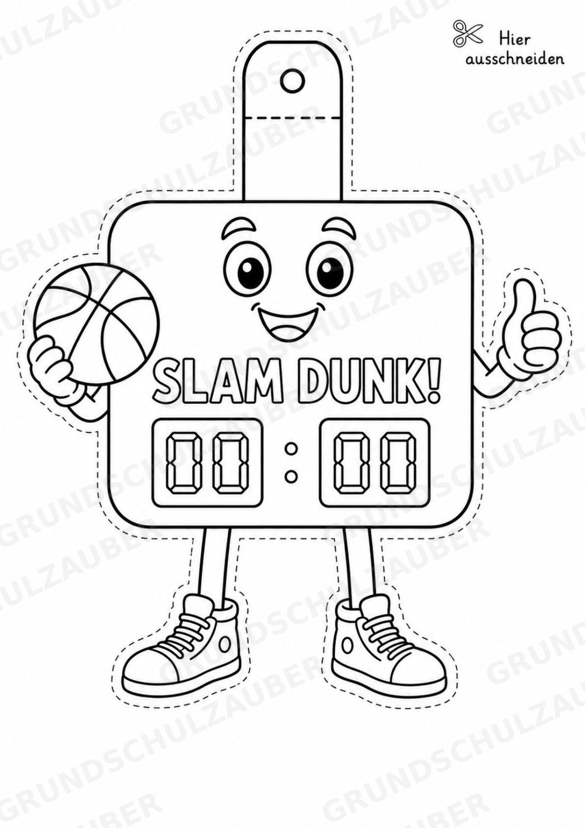 Basketball Girlande Fensterdeko Basteln Ausmalbild Ausschneiden 15 Vorlagen – Materialseite 11