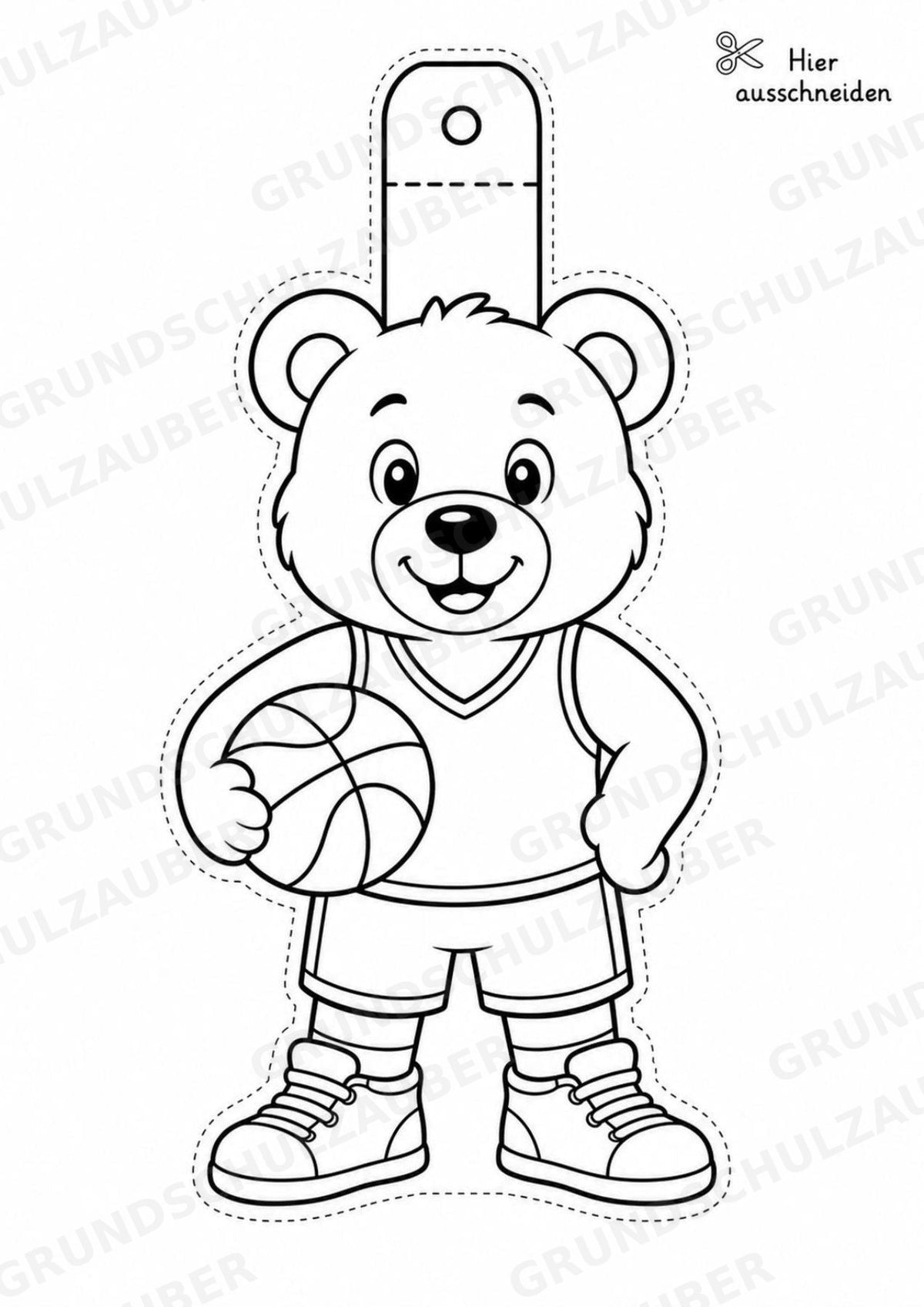 Basketball Girlande Fensterdeko Basteln Ausmalbild Ausschneiden 15 Vorlagen – Materialseite 12