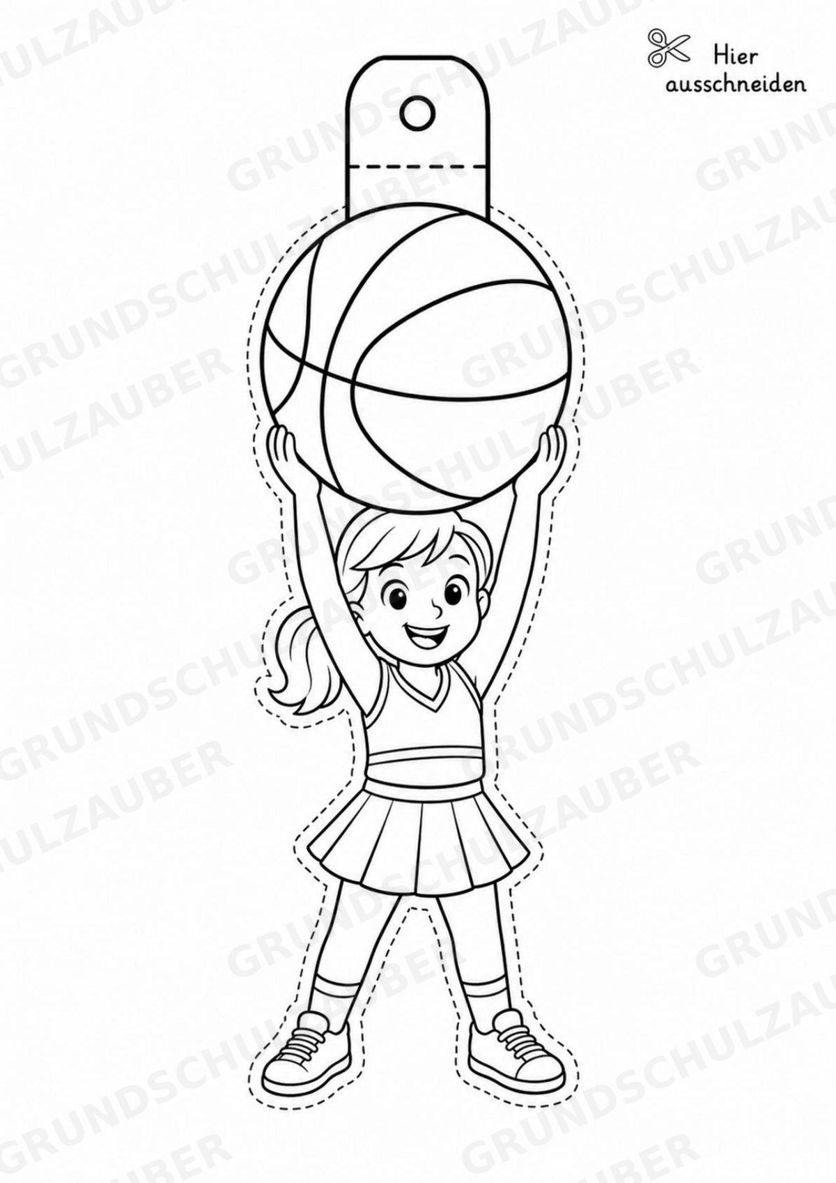 Basketball Girlande Fensterdeko Basteln Ausmalbild Ausschneiden 15 Vorlagen – Materialseite 13