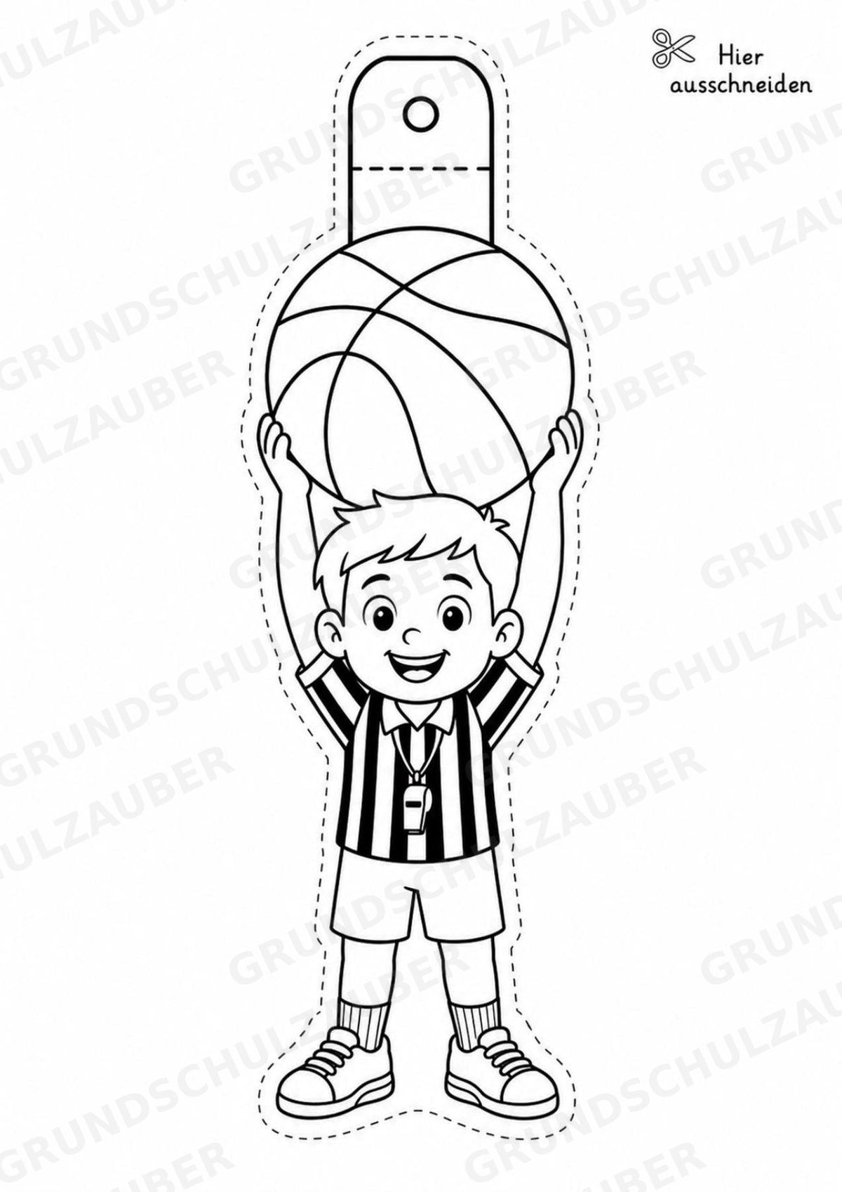 Basketball Girlande Fensterdeko Basteln Ausmalbild Ausschneiden 15 Vorlagen – Materialseite 14